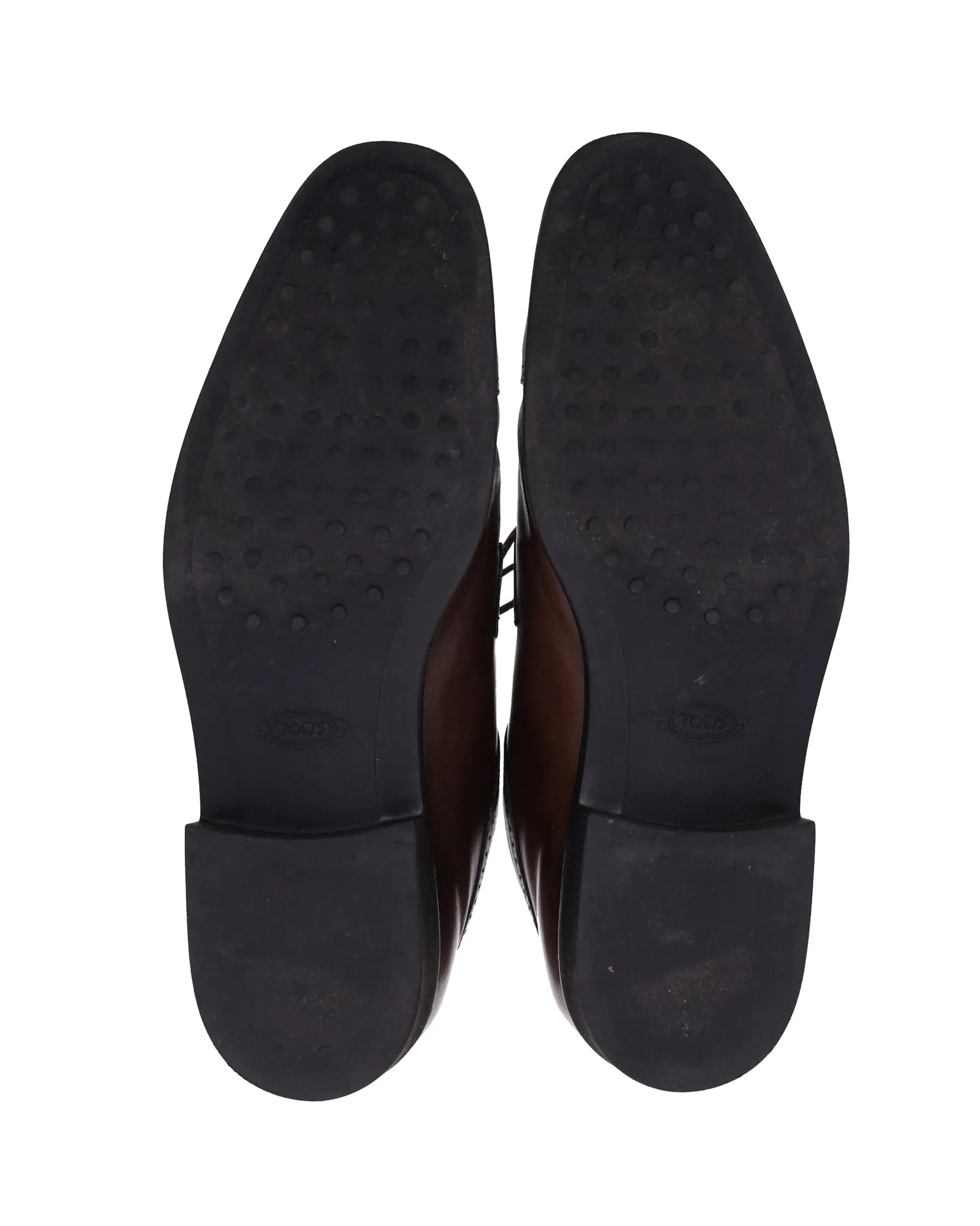 Tod's Lace Up Derby Shoes in Brown Leather