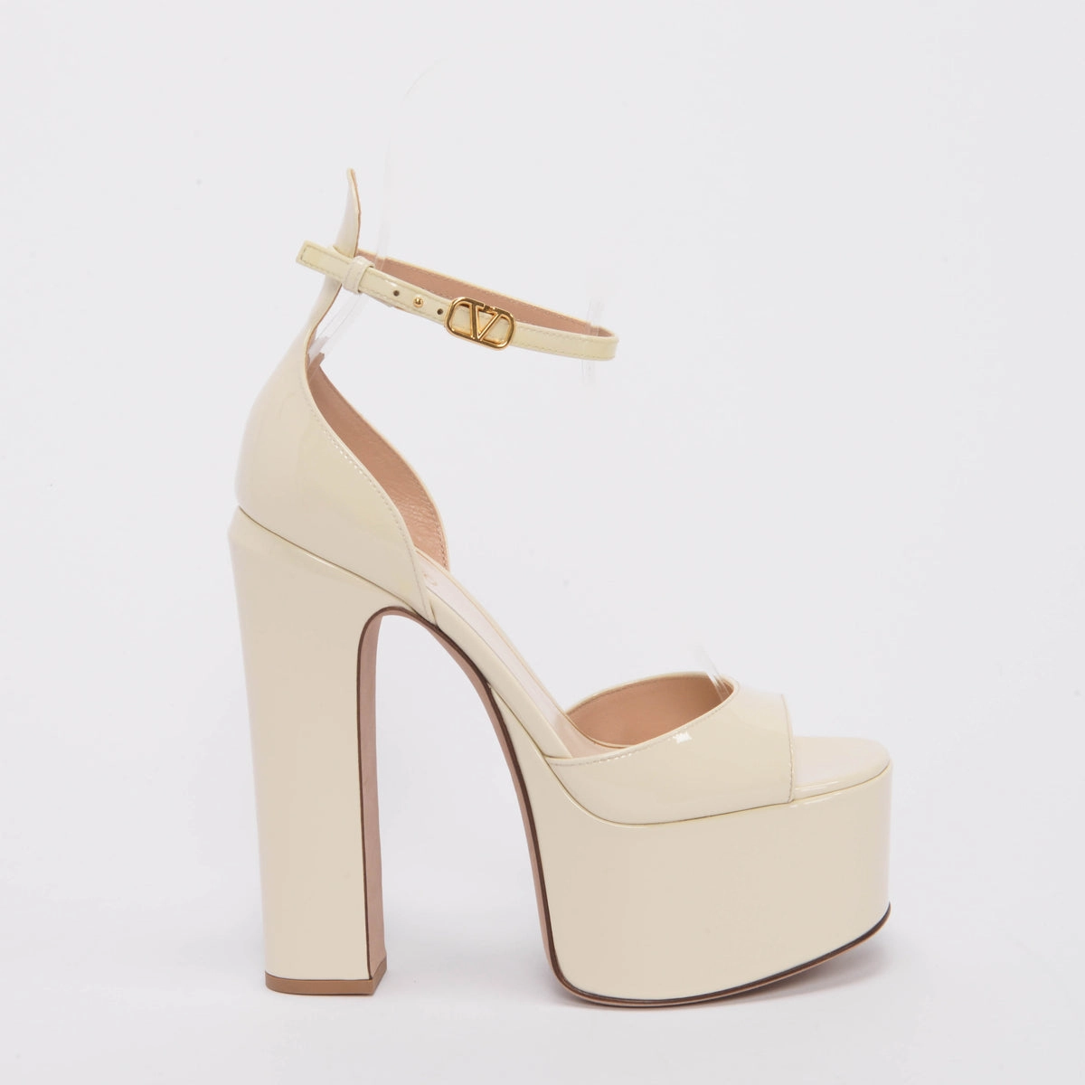 Valentino Cream Patent Tan-Go Mary Jane Sandals 36.5