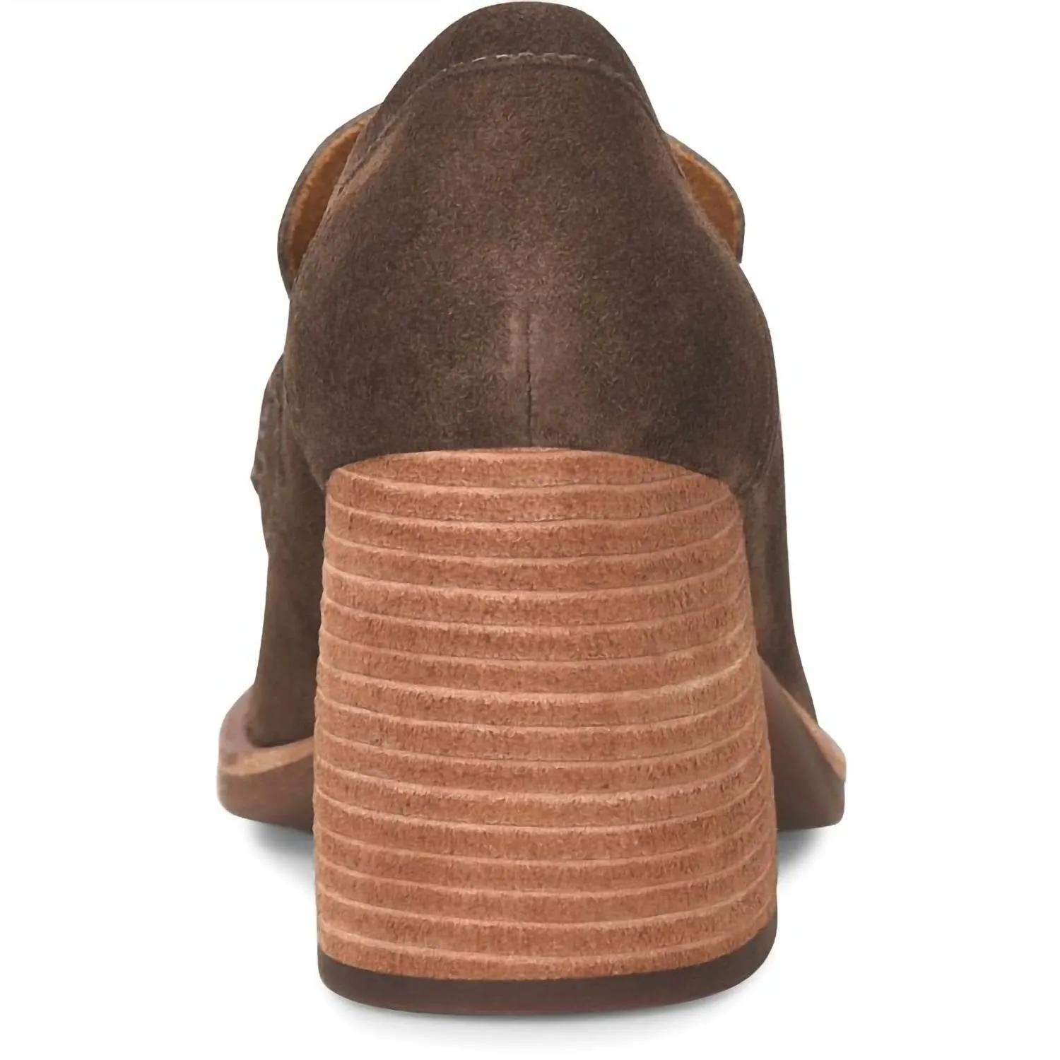 Women's Modeste Heeled Loafer In Dark Castagno Suede