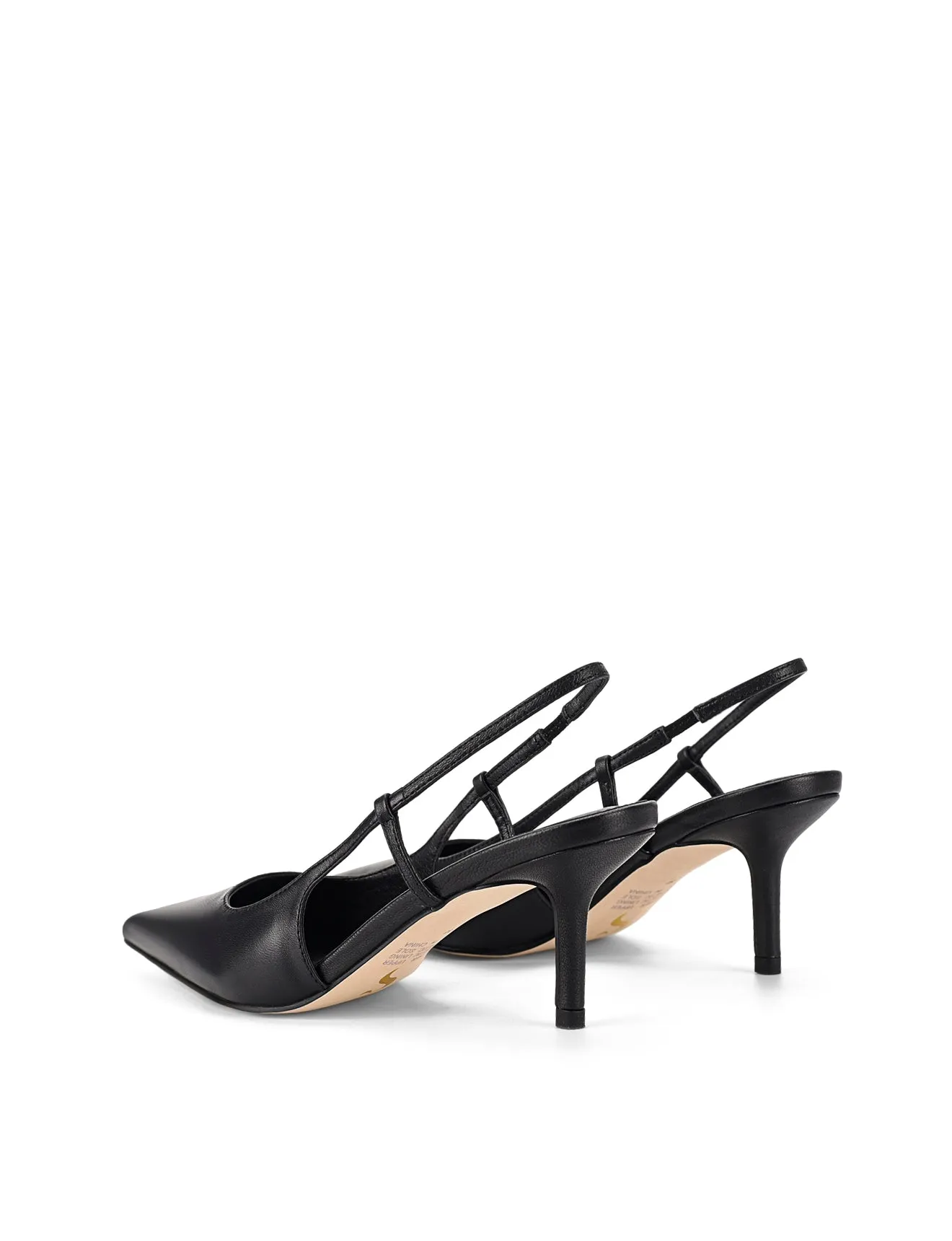 Yohana Heeled Slingback - Black Leather