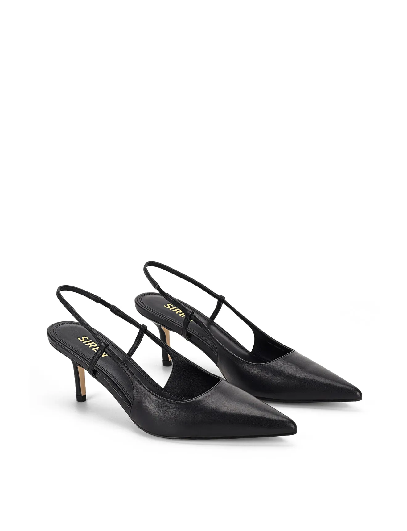 Yohana Heeled Slingback - Black Leather