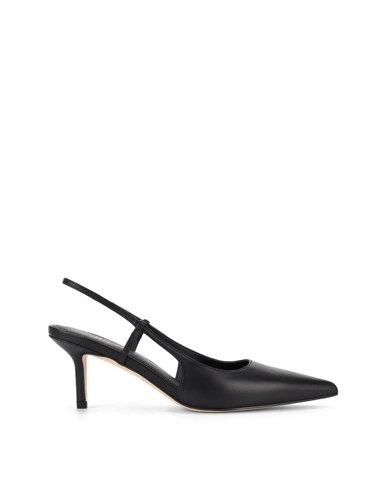 Yohana Heeled Slingback - Black Leather