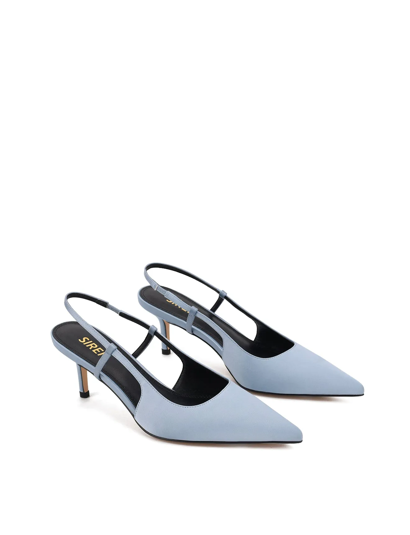 Yohana Heeled Slingback - Blue Satin
