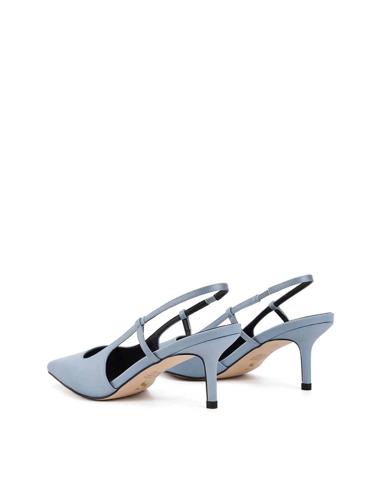 Yohana Heeled Slingback - Blue Satin
